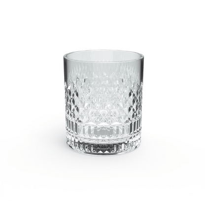 Rotating crystalline whiskey glass