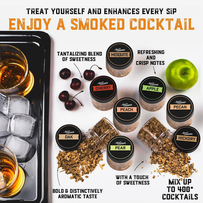 Premium Cocktail Smoker Lid Kit With Torch - 13pc Set