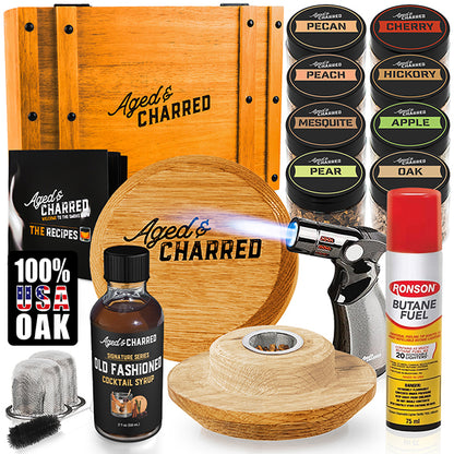 Premium Cocktail Smoker Lid Kit With Torch - 13pc Set